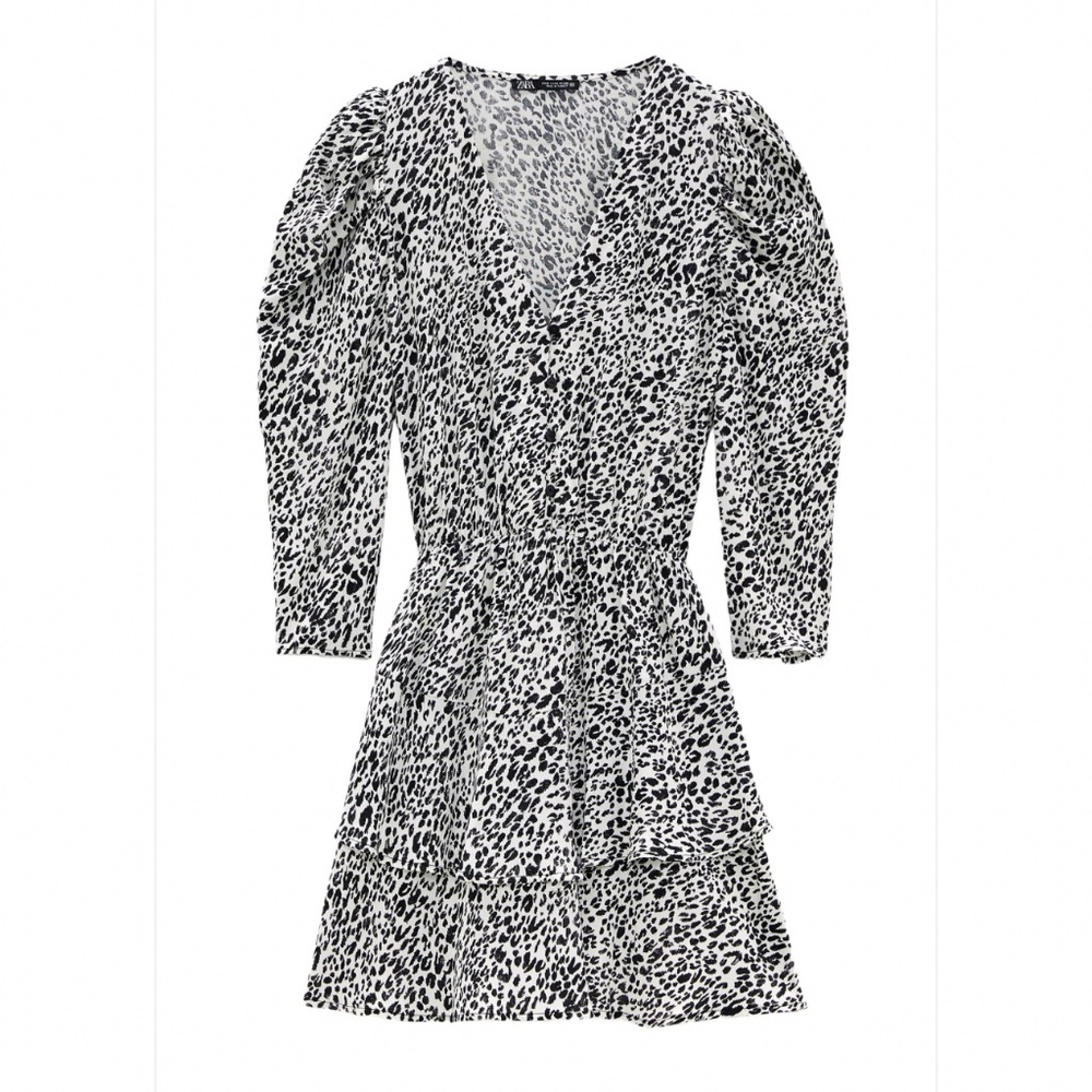animal snow leopard print dress